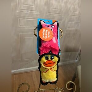 Outward Hound 2-Pack Holiday DURABLEZ  Pig  &  Chicken Dog Toy - 6”